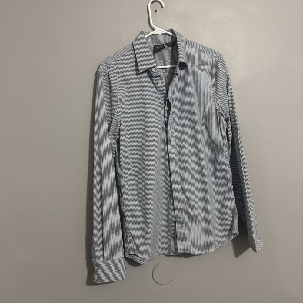 AX Armani Exchange Shirt Striped  Button Down Slim Fit Mens Med